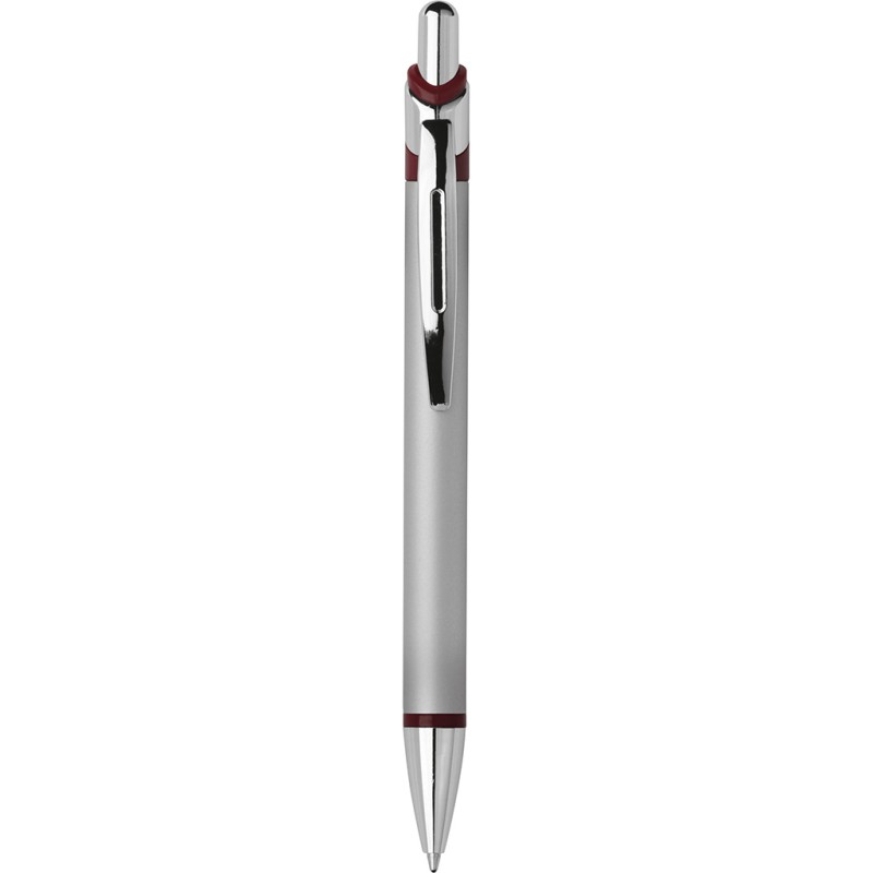 Penna a sfera in metallo e plastica rossa personalizzata B11086R