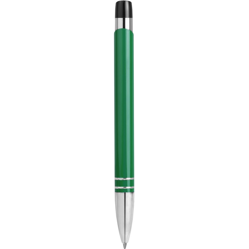Penna a sfera in metallo e plastica verde personalizzata B11078V