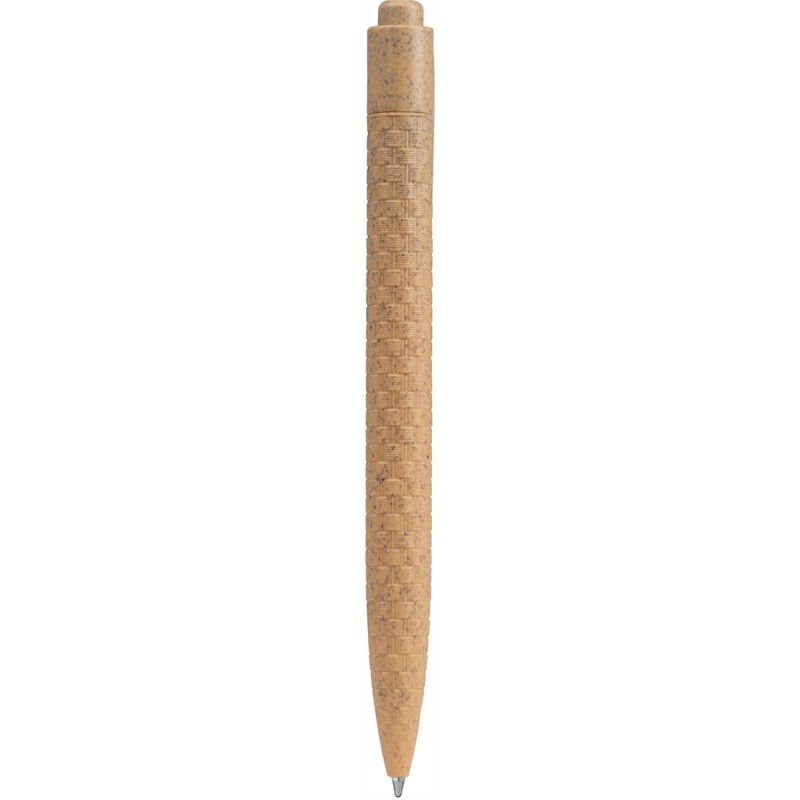 Penna a sfera in paglia di grano beige personalizzata B11133BE