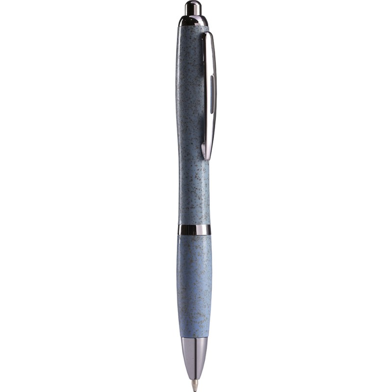 Penna a sfera in paglia di grano blu sky personalizzata B11124SK