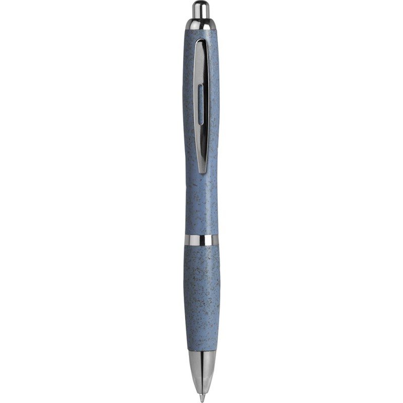 Penna a sfera in paglia di grano blu sky personalizzata B11124SK