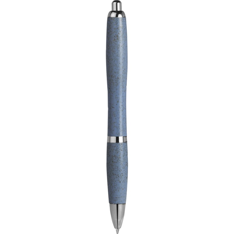 Penna a sfera in paglia di grano blu sky personalizzata B11124SK