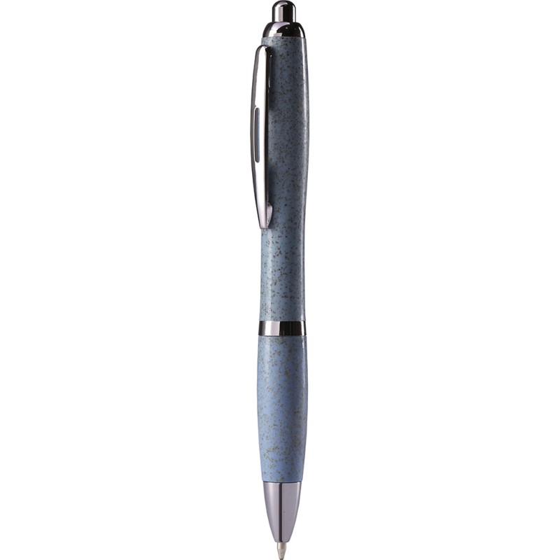 Penna a sfera in paglia di grano blu sky personalizzata B11124SK