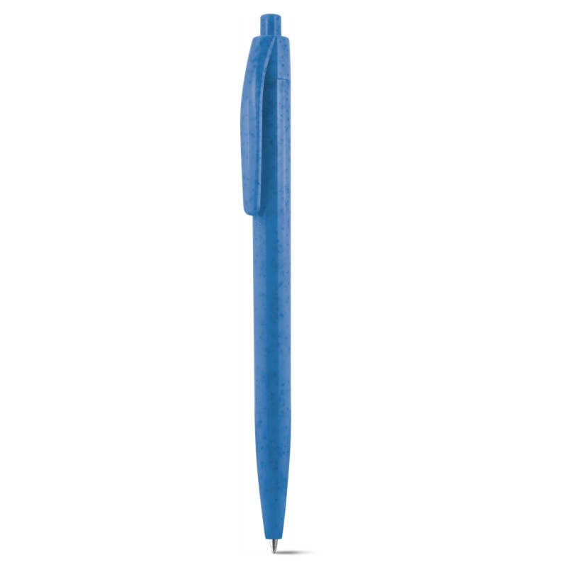 Penna a sfera in paglia di grano blu sky personalizzata B11232SK