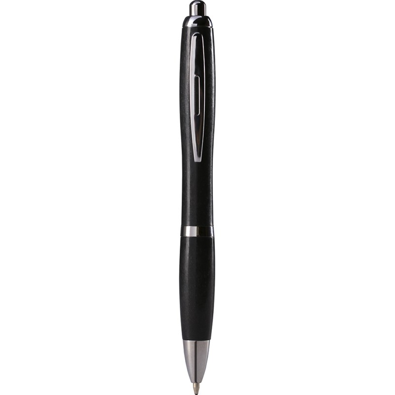 Penna a sfera in paglia di grano nera personalizzata B11124N