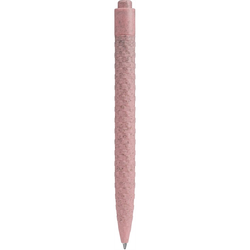 Penna a sfera in paglia di grano rosa personalizzata B11133RS