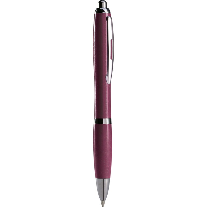 Penna a sfera in paglia di grano rossa personalizzata B11124R