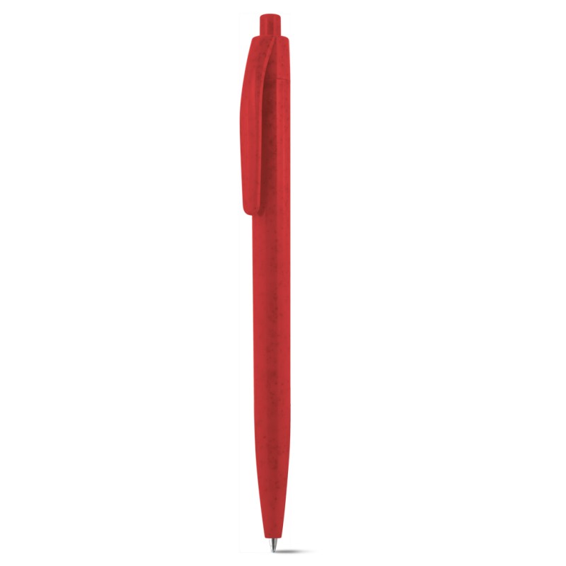 Penna a sfera in paglia di grano rossa personalizzata B11232R