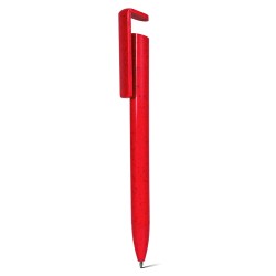 Penna a sfera in paglia di grano rossa personalizzata B11286R