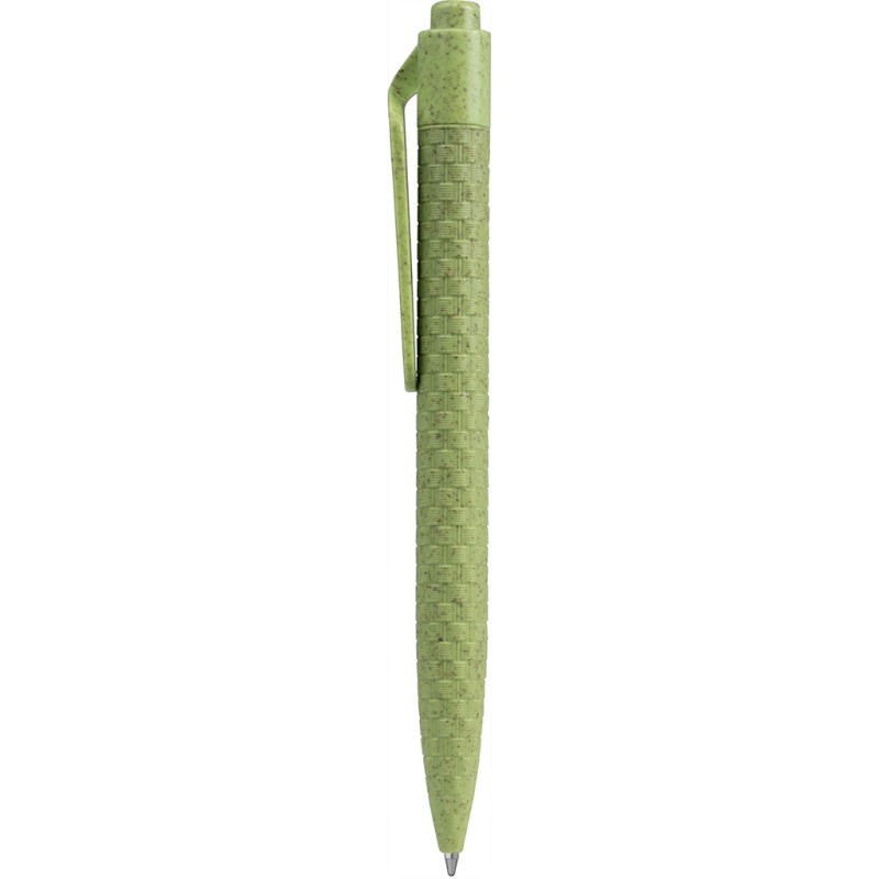 Penna a sfera in paglia di grano verde acido personalizzata B11133VA