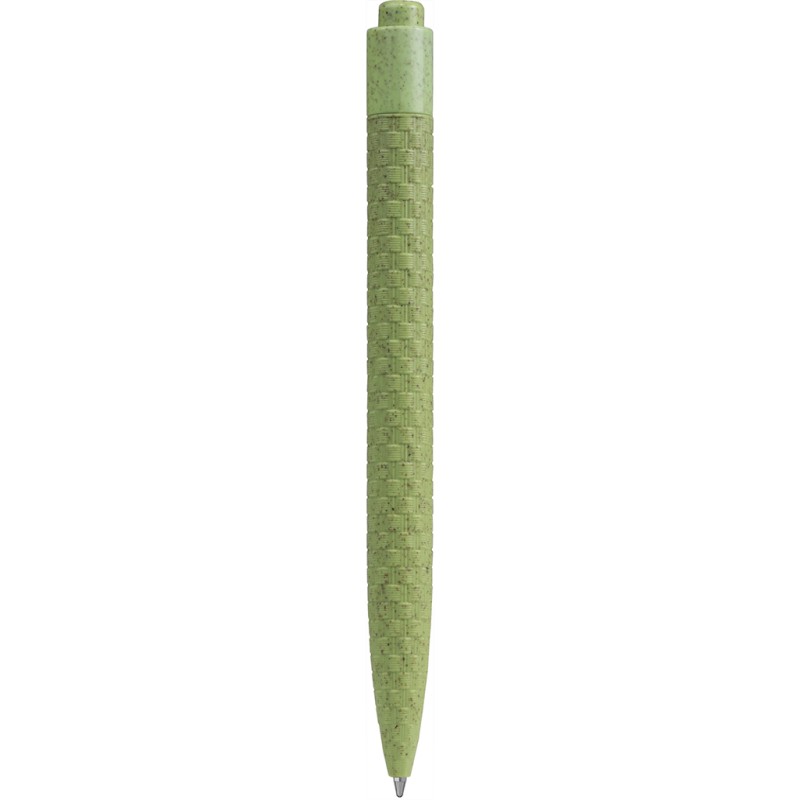Penna a sfera in paglia di grano verde acido personalizzata B11133VA