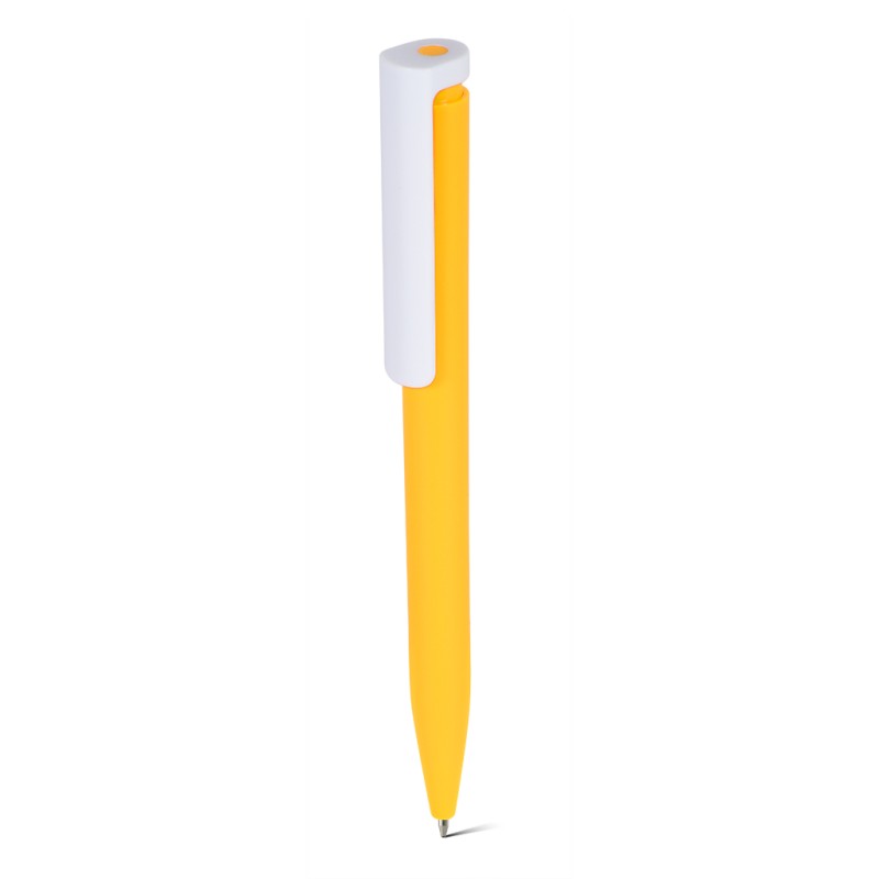 Penna a sfera in plastica abs riciclata gialla personalizzata B11289G