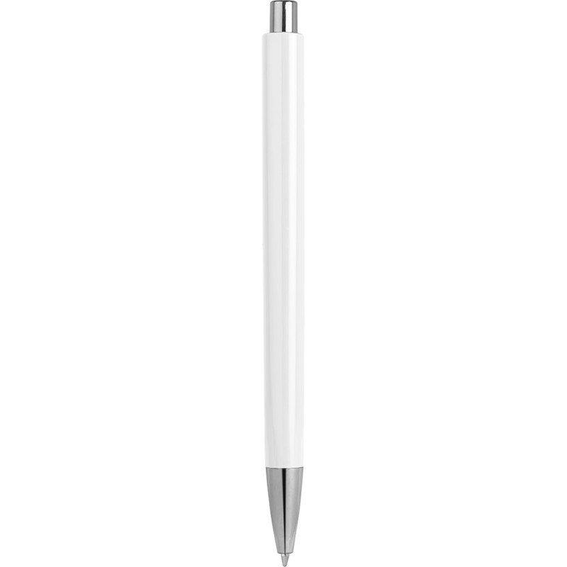 Penna a sfera in plastica bianca personalizzata B11036B