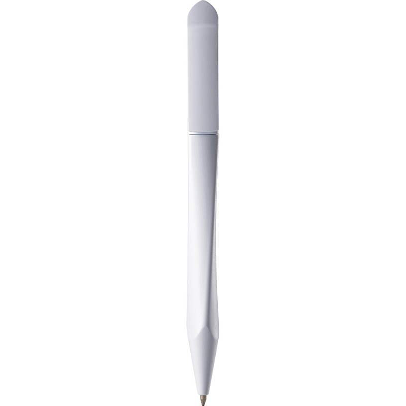 Penna a sfera in plastica bianca personalizzata B11122B