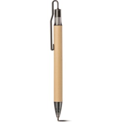 Penna a sfera in plastica e cartone nera personalizzata B11113N