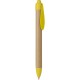 Penna a sfera in plastica e cartone riciclato gialla personalizzata B11070G