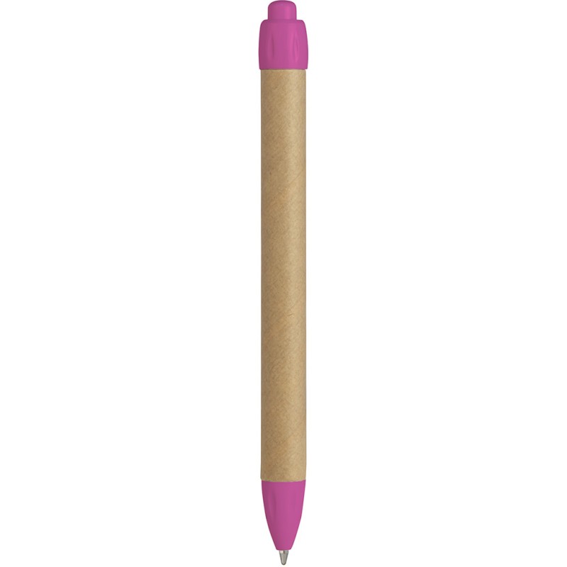 Penna a sfera in plastica e cartone riciclato rosa personalizzata B11070RS