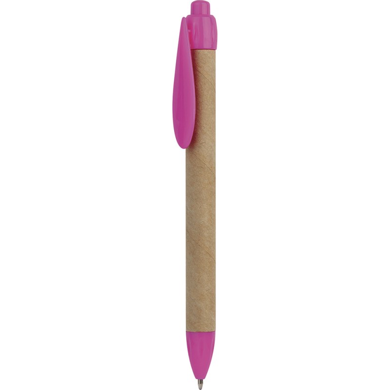 Penna a sfera in plastica e cartone riciclato rosa personalizzata B11070RS