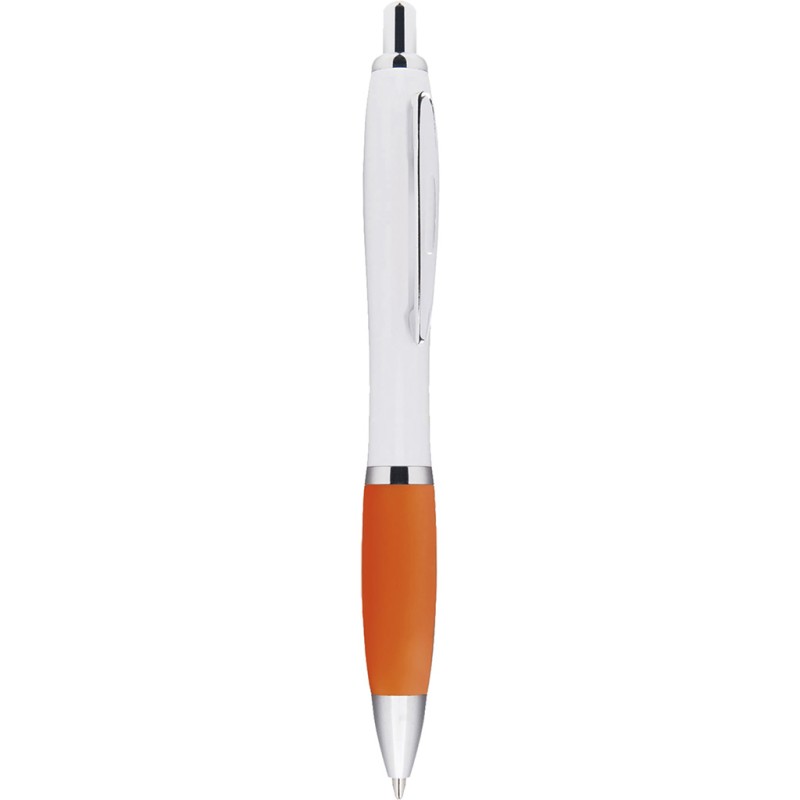 Penna a sfera in plastica e metallo arancione personalizzata B11006A