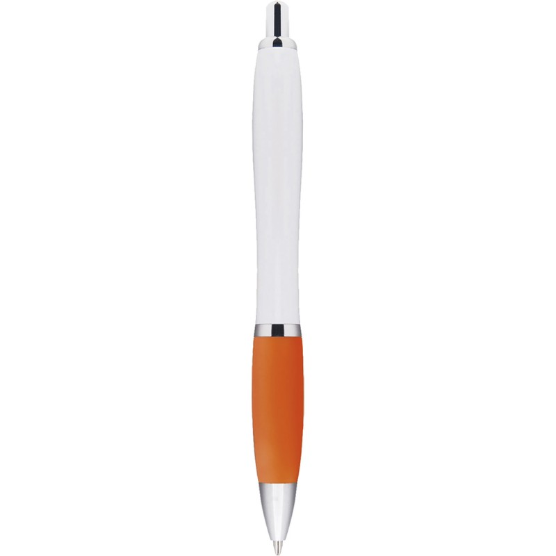 Penna a sfera in plastica e metallo arancione personalizzata B11006A
