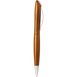Penna a sfera in plastica e metallo arancione personalizzata B11074A