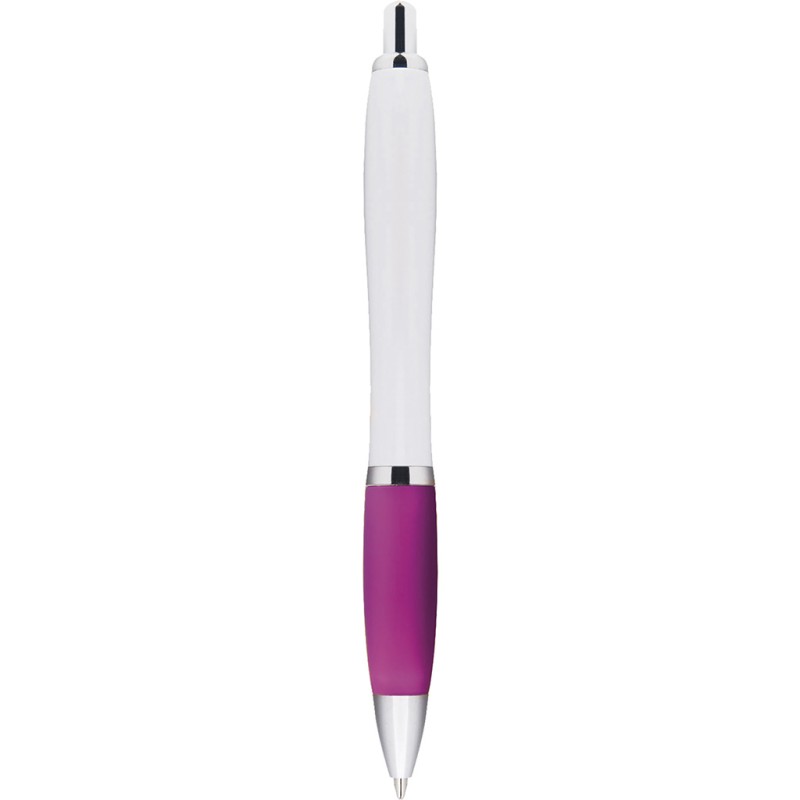 Penna a sfera in plastica e metallo fucsia personalizzata B11006FU