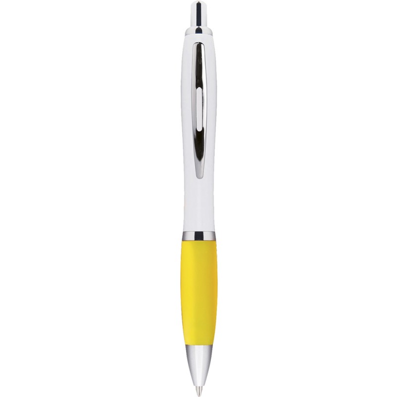 Penna a sfera in plastica e metallo gialla personalizzata B11006G