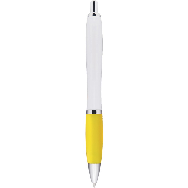Penna a sfera in plastica e metallo gialla personalizzata B11006G