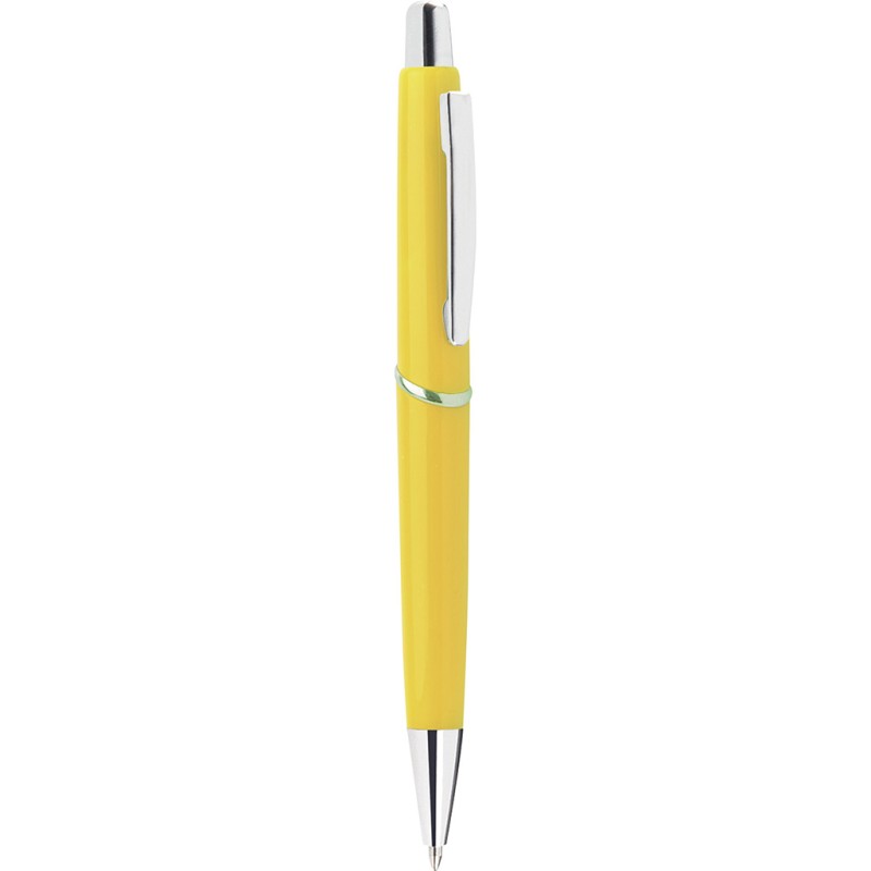 Penna a sfera in plastica e metallo gialla personalizzata B11008G