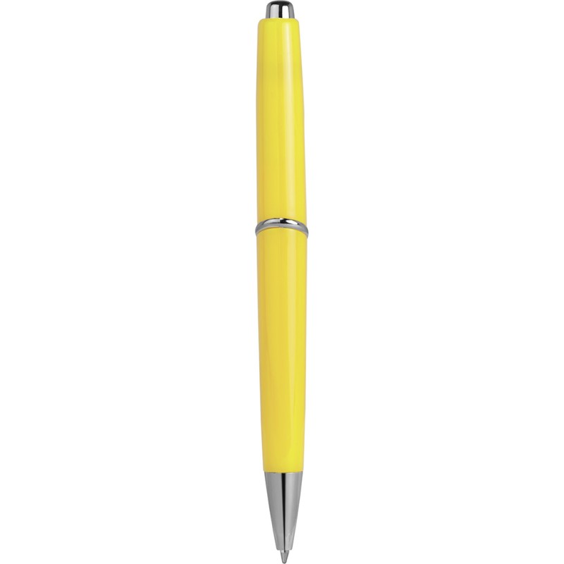 Penna a sfera in plastica e metallo gialla personalizzata B11008G