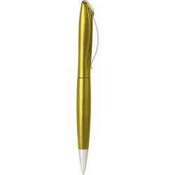 Penna a sfera in plastica e metallo gialla personalizzata B11074G