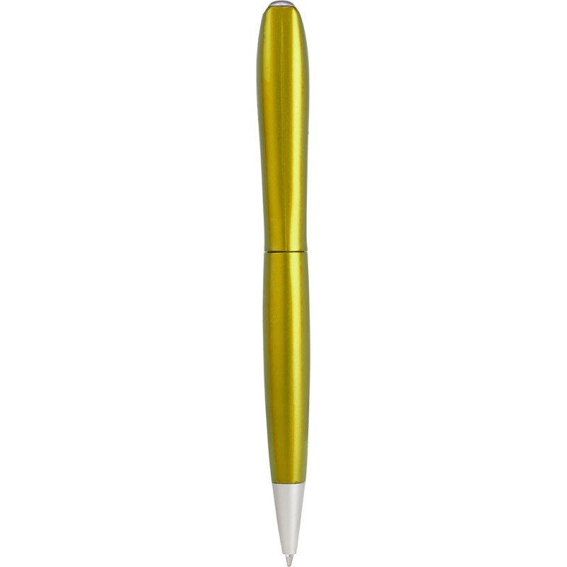 Penna a sfera in plastica e metallo gialla personalizzata B11074G