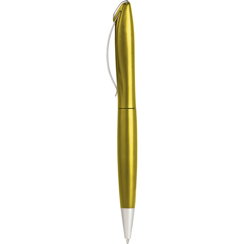 Penna a sfera in plastica e metallo gialla personalizzata B11074G