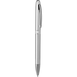 Penna a sfera in plastica e metallo grigia personalizzata B11123GR
