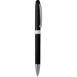 Penna a sfera in plastica e metallo nera personalizzata B11123N