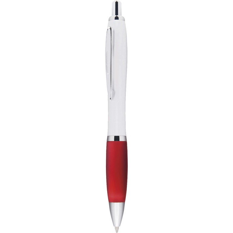 Penna a sfera in plastica e metallo rossa personalizzata B11006R