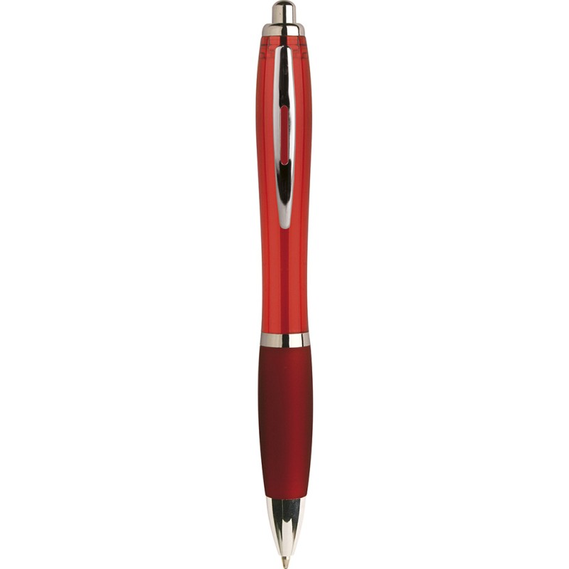Penna a sfera in plastica e metallo rossa personalizzata B11067R