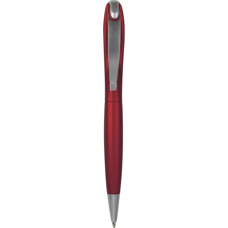 Penna a sfera in plastica e metallo rossa personalizzata B11074R