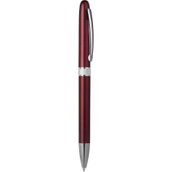 Penna a sfera in plastica e metallo rossa personalizzata B11123R