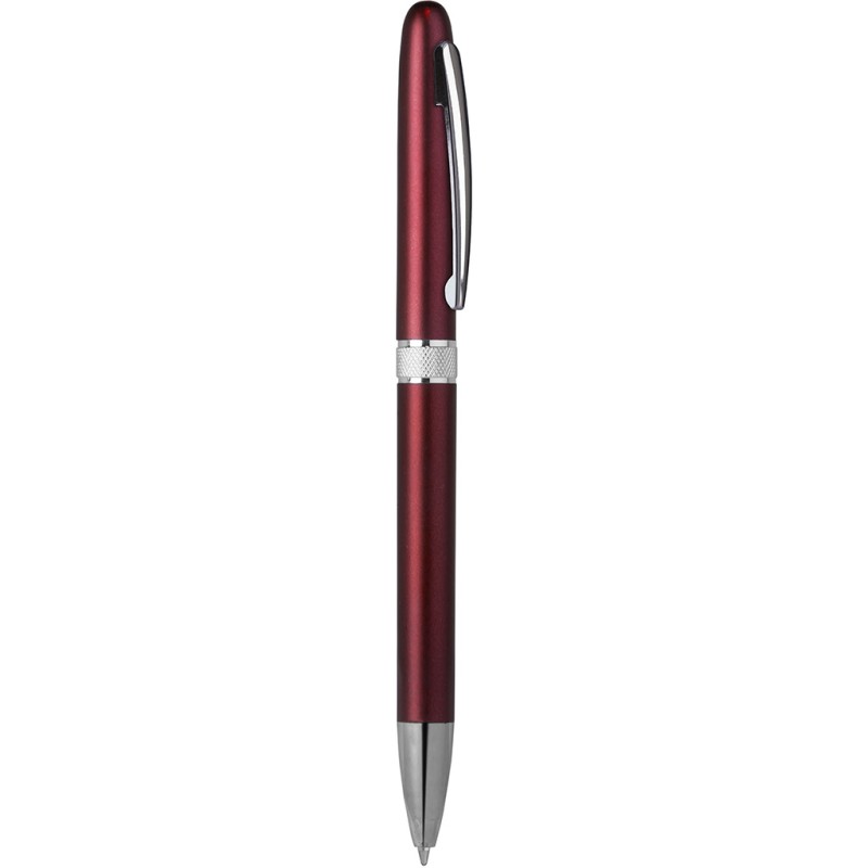 Penna a sfera in plastica e metallo rossa personalizzata B11123R