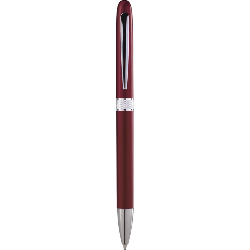 Penna a sfera in plastica e metallo rossa personalizzata B11123R