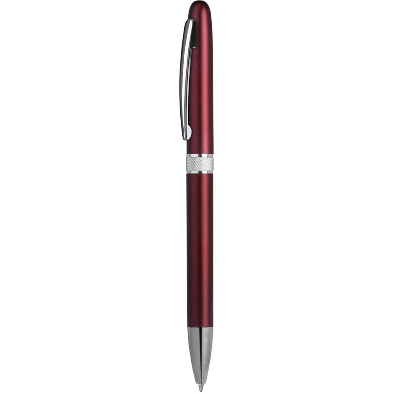 Penna a sfera in plastica e metallo rossa personalizzata B11123R