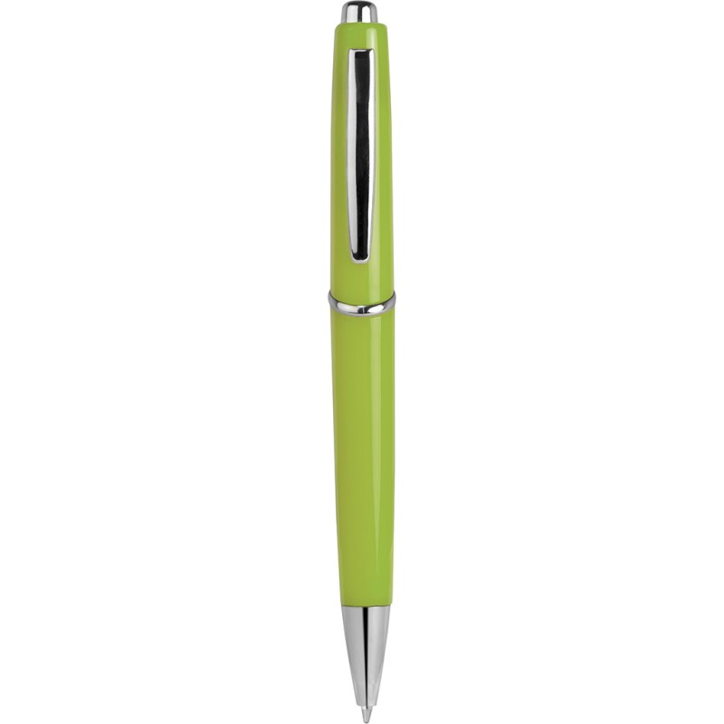 Penna a sfera in plastica e metallo verde acido personalizzata B11008VA