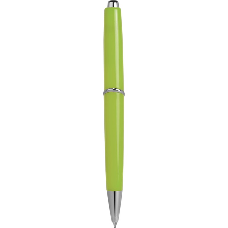 Penna a sfera in plastica e metallo verde acido personalizzata B11008VA