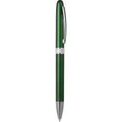 Penna a sfera in plastica e metallo verde personalizzata B11123V