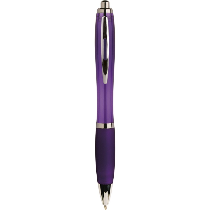Penna a sfera in plastica e metallo viola personalizzata B11067VL