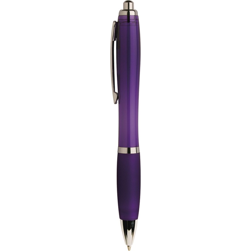 Penna a sfera in plastica e metallo viola personalizzata B11067VL
