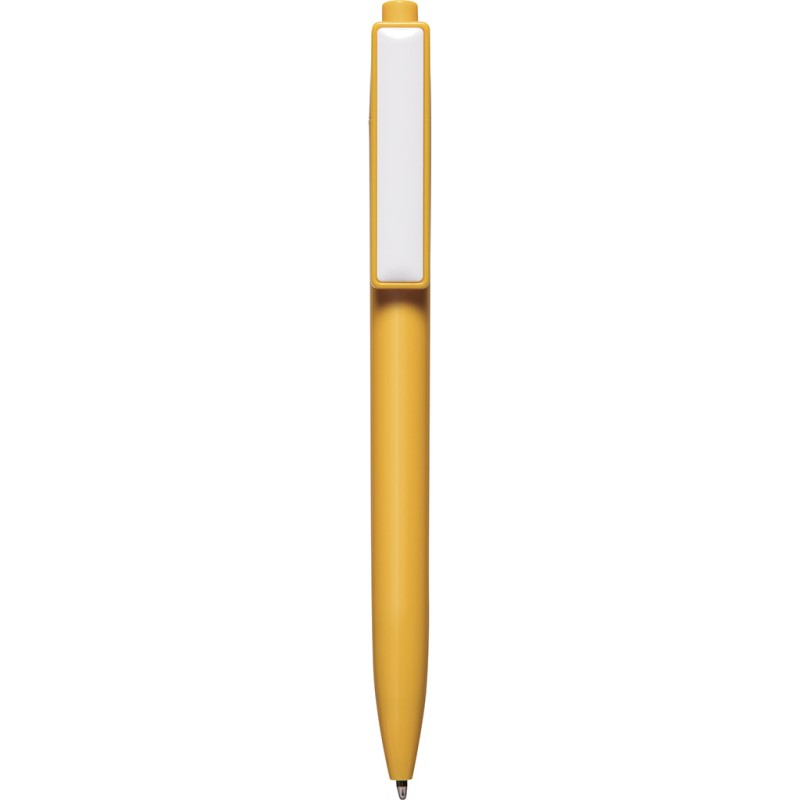 Penna a sfera in plastica gialla personalizzata B11166G