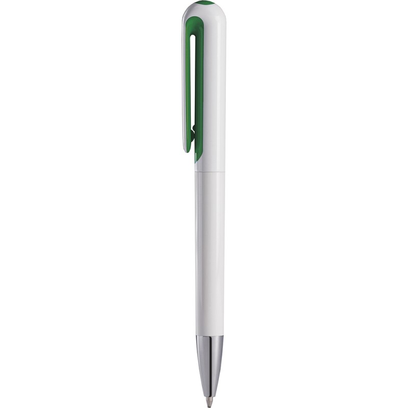 Penna a sfera in plastica verde personalizzata B11235V