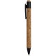 Penna a sfera in sughero e paglia di grano nera personalizzata B11126N